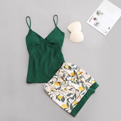Ice silk print home service suit