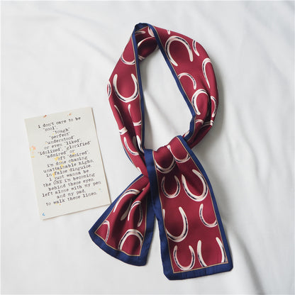Simple temperament double satin silk scarf