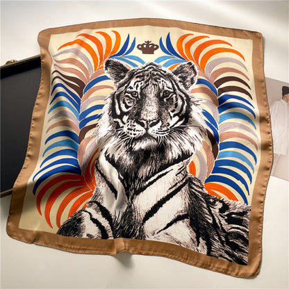 Silk Square Scarf Women's Neck Warmer Women's Hair Band