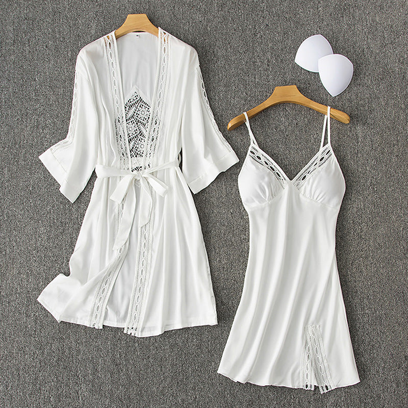 Chinese pajamas set silk home service