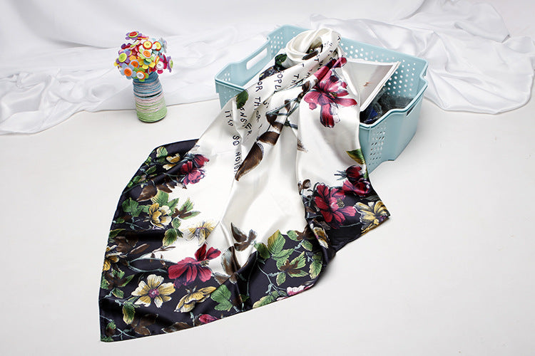 Women's Vintage Printed Silk Scarf
