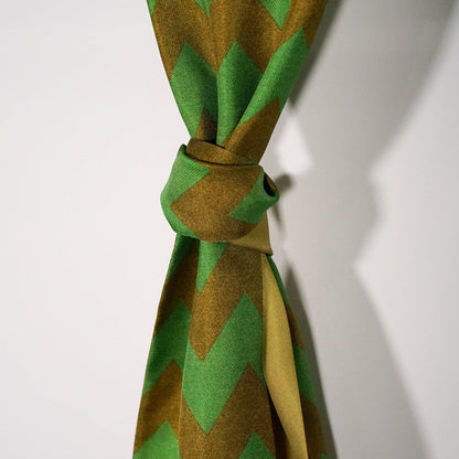 Green geometric silk scarf