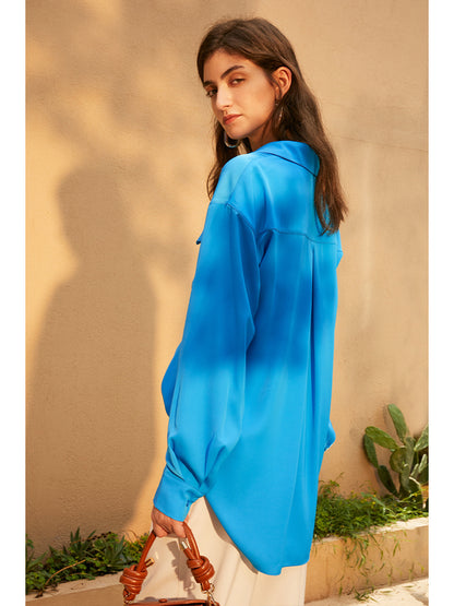 Long sleeve silk shirt