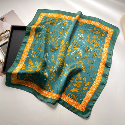 Silk Square Scarf Women's Neck Warmer Women's Hair Band