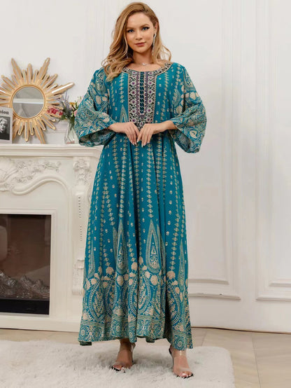 Ladies New Cotton Silk Fashion Floral Dress