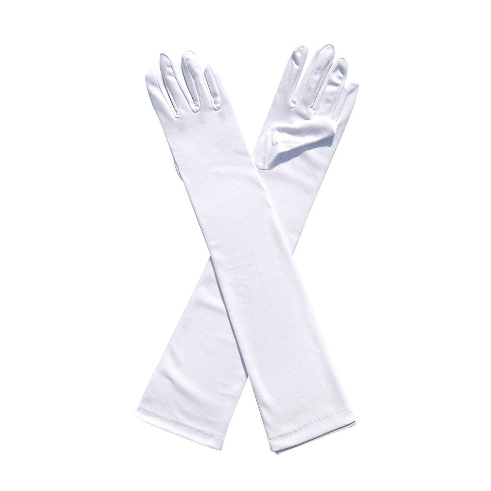 Ladies Fashion Milk Silk Stretch Gloves