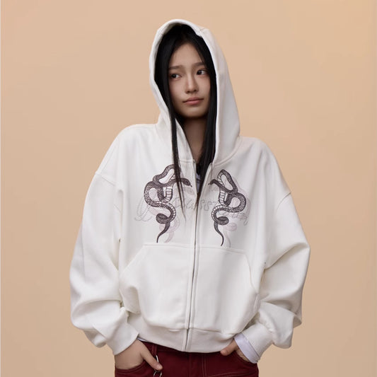 RetroPrint Zip Hoodie