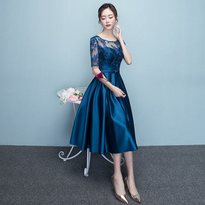 Azure Grace – Western Elegance Midi Gown