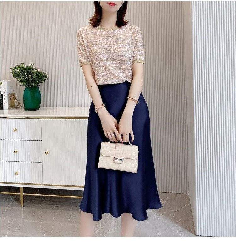Women's Round Neck Ice Silk Knitwear