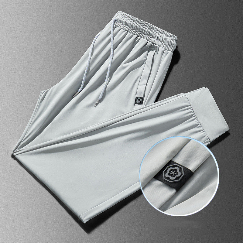 Men's Ice Silk Leggings Casual Long Pants