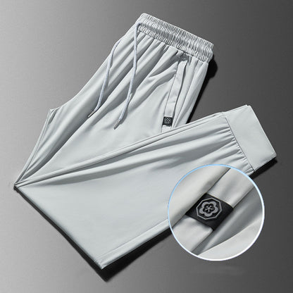 Men's Ice Silk Leggings Casual Long Pants
