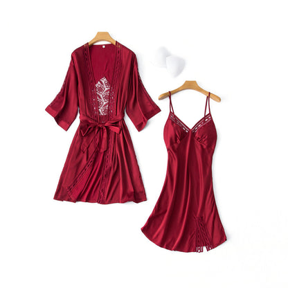Chinese pajamas set silk home service