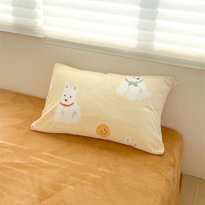 Dog Cream Velvet Pillowcase Plush Pillowcase Single Winter Cartoon Cute Animal