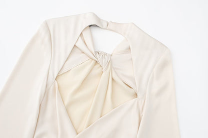 Spring Design Niche Silk Satin Texture Dress