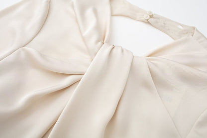 Spring Design Niche Silk Satin Texture Dress