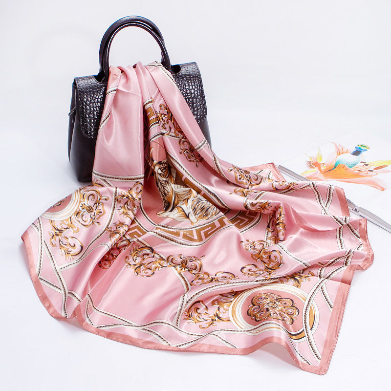 Fashionable Women's Faux Silk Print Scarf