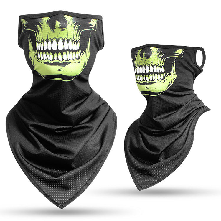 Ice silk hanging ear triangle scarf