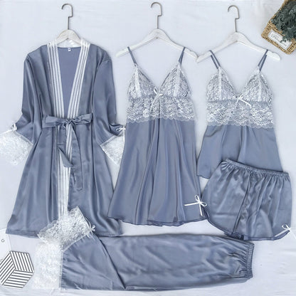 Spring and summer ice silk women's pajamas