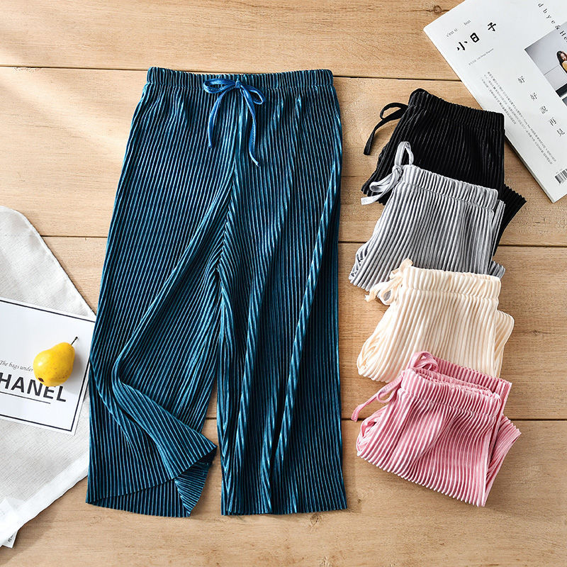 Loose Casual Pants Knitted Chiffon Ice Silk Nine Points