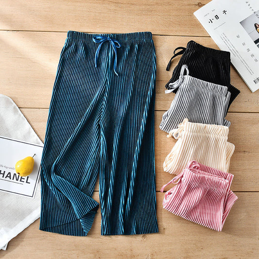 Loose Casual Pants Knitted Chiffon Ice Silk Nine Points