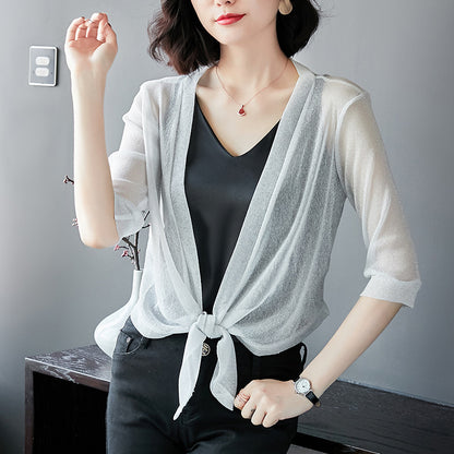 Mesh flash silk coat
