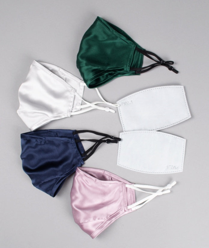 Three-layer artificial silk mask with filter PM2.5