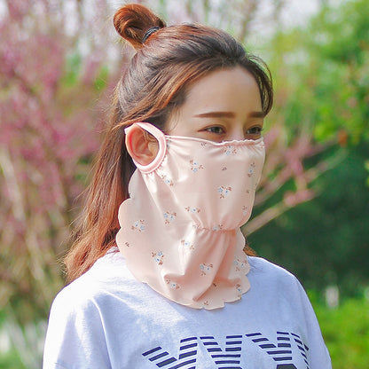 Neck guard neck ice silk full face scarf