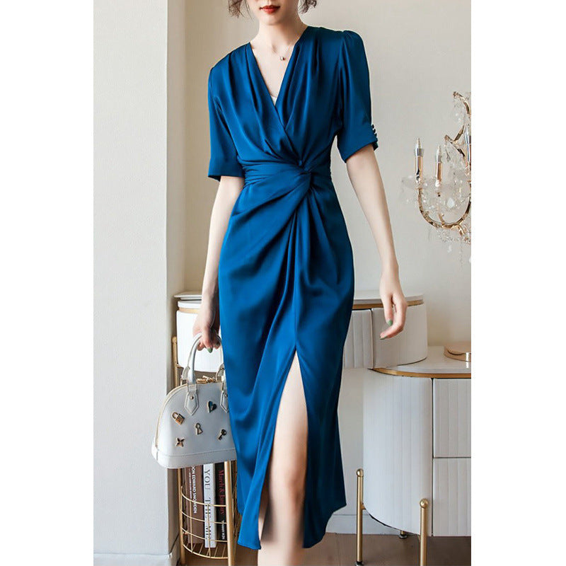 Azure Luxe Split Dress