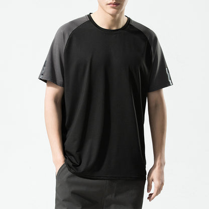 Ice Silk Short Sleeve Men's Round Neck