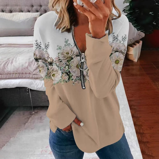 BloomEase Zippered Pullover Sweater