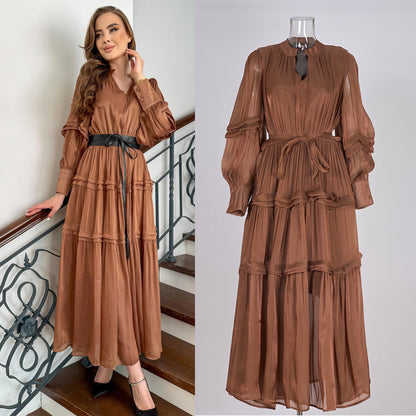 Celestara Silk Pleat Gown