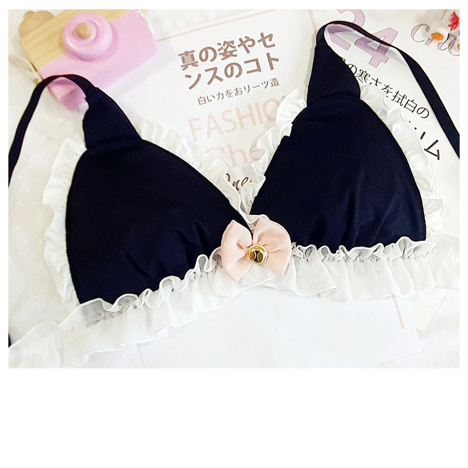 Milk silk no steel ring bra set