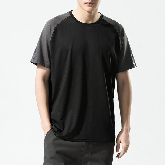 Ice Silk Short Sleeve Men's Round Neck