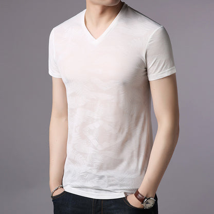 Men's ice silk short sleeve T-shirt