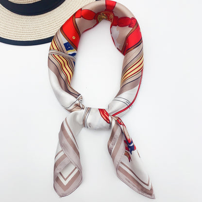 Sun shading printed silk scarf