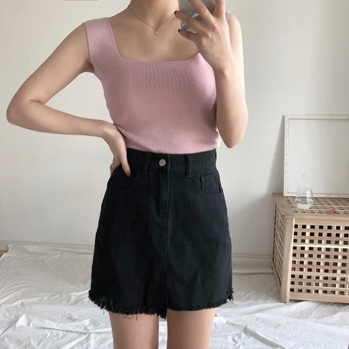 Knitted sling ice silk vest