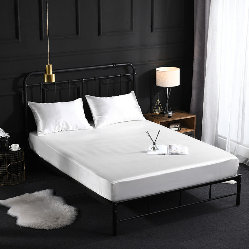Three-piece silk mattress protection cover