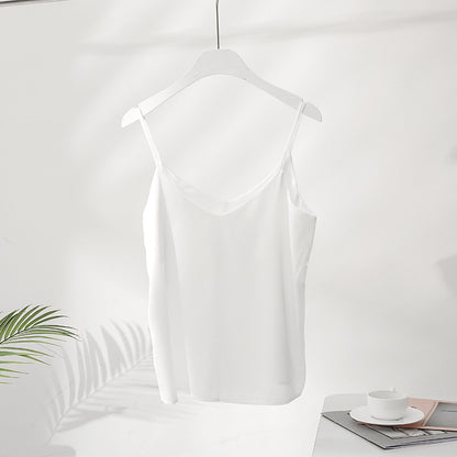 Super soft solid color satin silk camisole