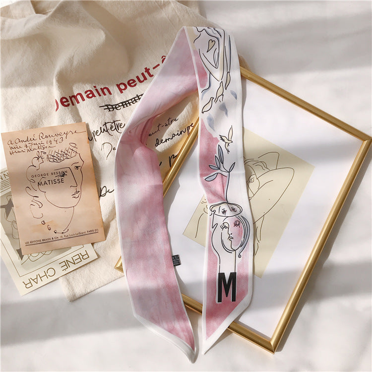 Handle Small Silk Scarf Headband Ribbon Scarf