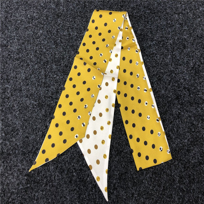 Polka dot printed silk scarf