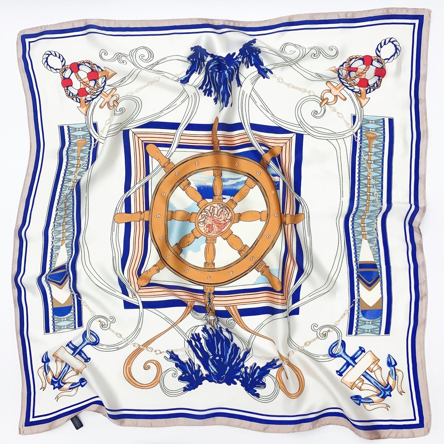 Sun shading printed silk scarf