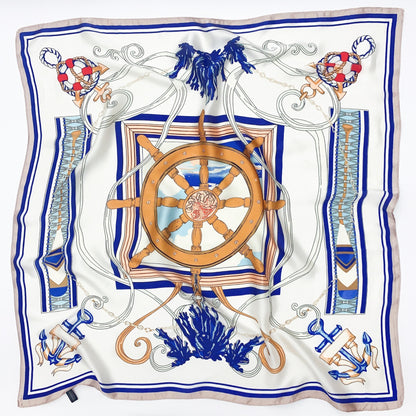 Sun shading printed silk scarf