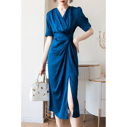 Azure Luxe Split Dress