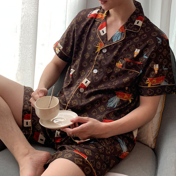 Summer Thin Short - Sleeved Imitation Silk Home Clothes