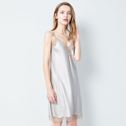 Female ice silk sling lace nightdress