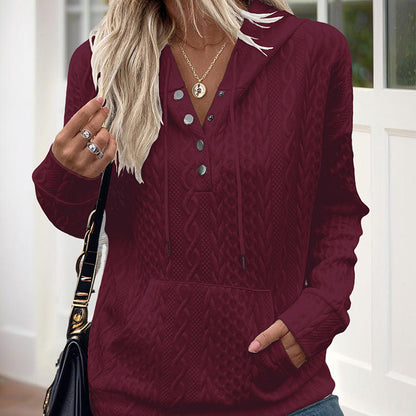 TexturaVibe Button Hoodie
