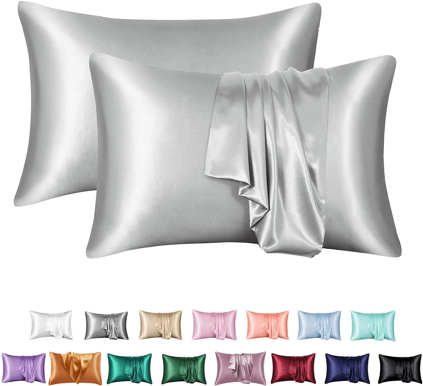 Silk-like Solid Color Pillowcase