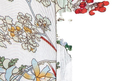 Patterned silk-cotton shirt with short sleeves