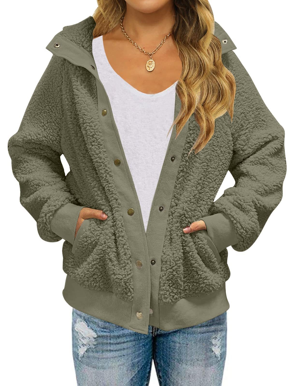 FrostLuxe Sherpa Button Jacket