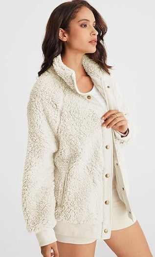 FrostLuxe Sherpa Button Jacket